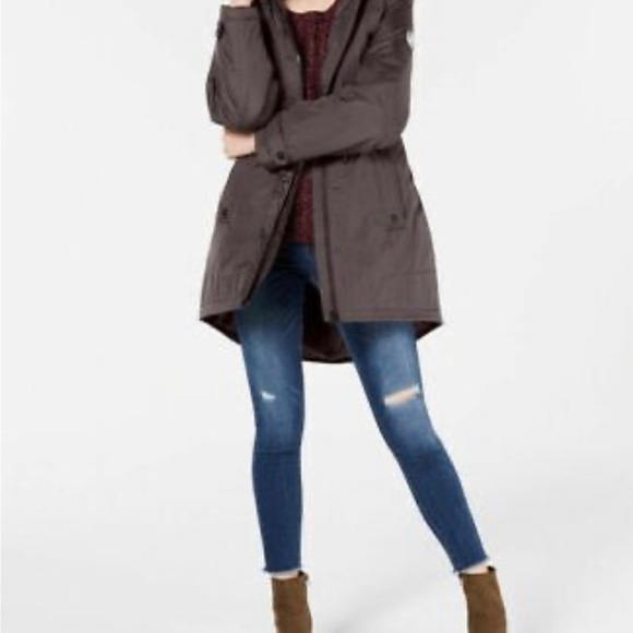 Madden Green hooded Parka -removable faux fur & loads of pockets.    Small.  NWT - Picture 3 of 14